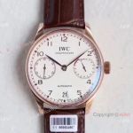 Swiss IWC Portugieser 7 days power reserve Replica Watch Rose Gold White